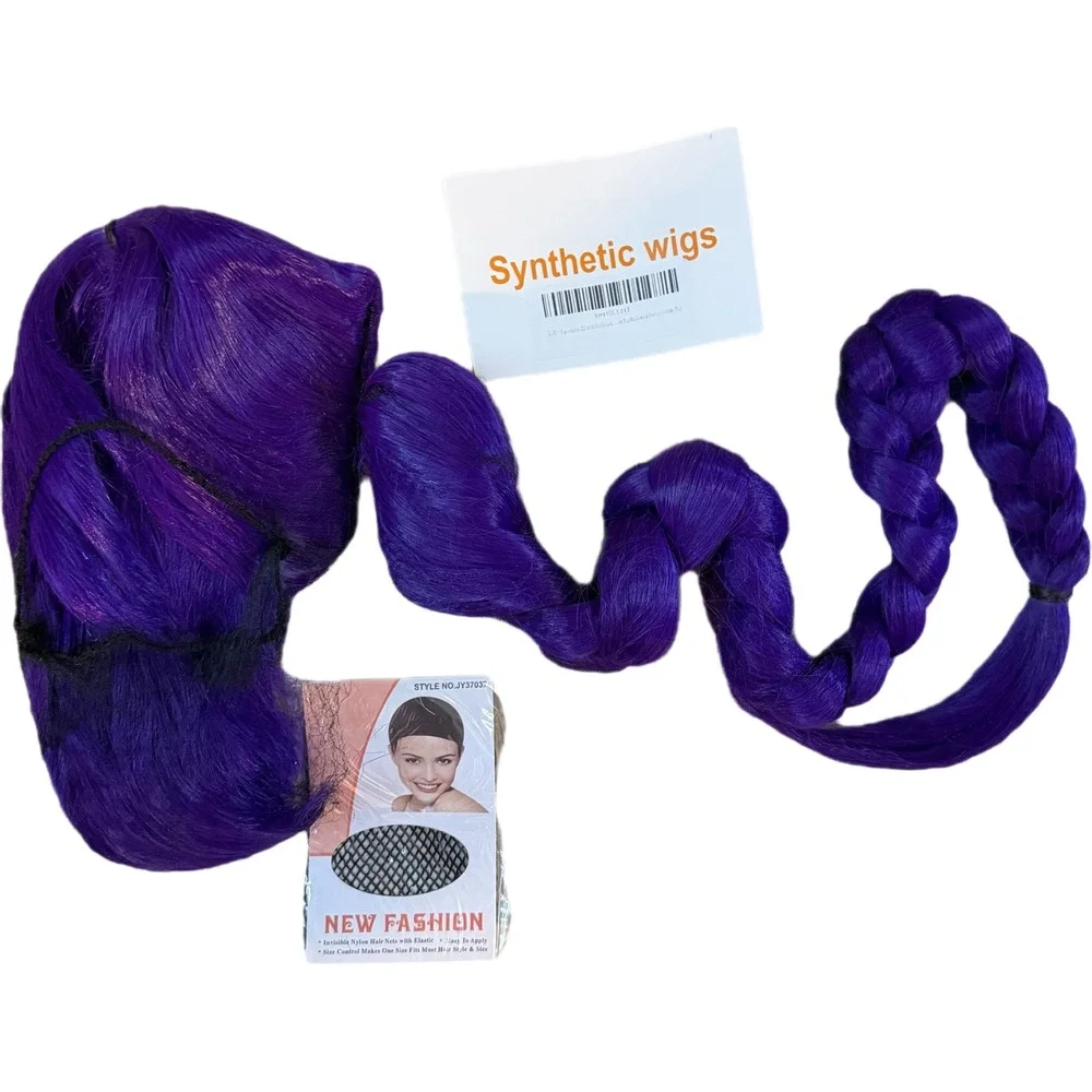 Topcosplay 24 Inch Long Purple Braided Cosplay Wig Anime Halloween Costume NWT